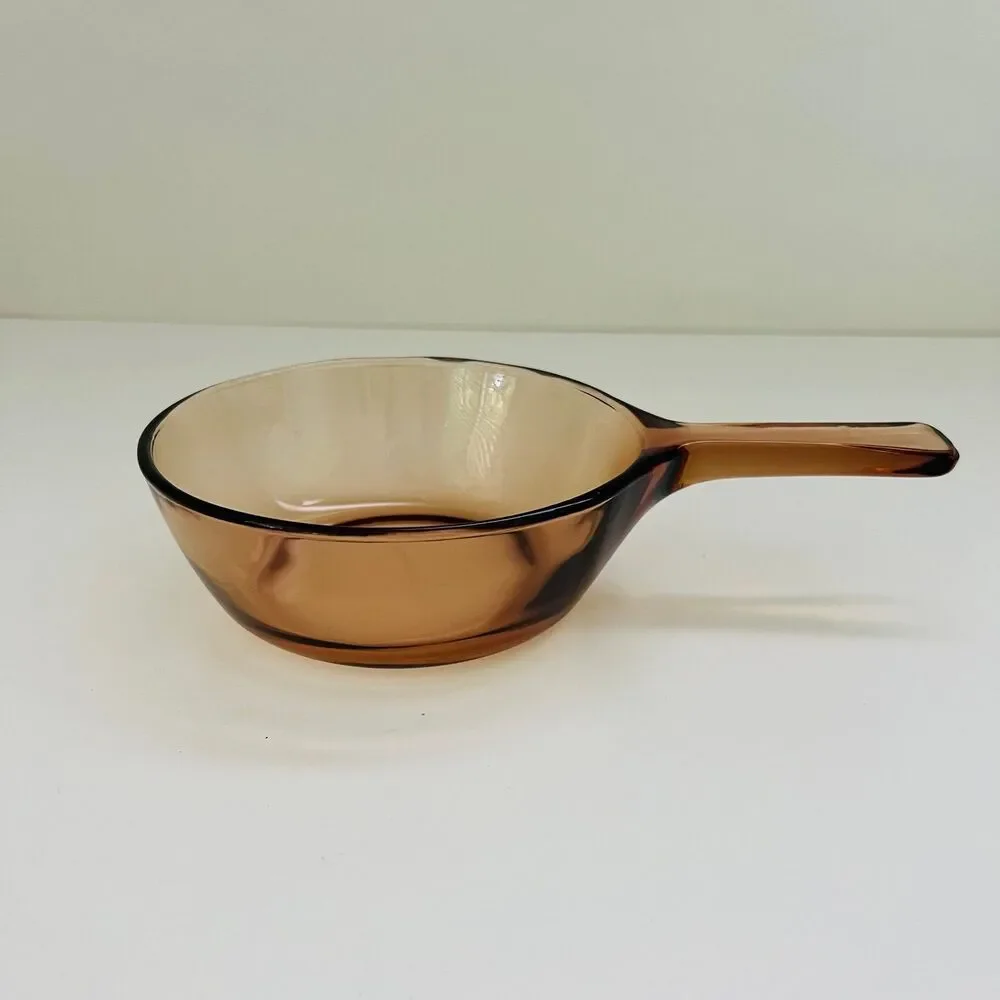 CORNING VISION Amber Glass 0.5L Sauce Pan Pot With Lid P81C